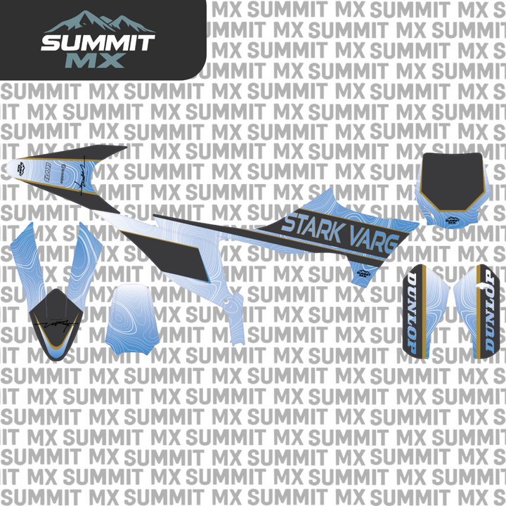 Stark Varg topographical MX graphics kit by Summit MX — pattern detail