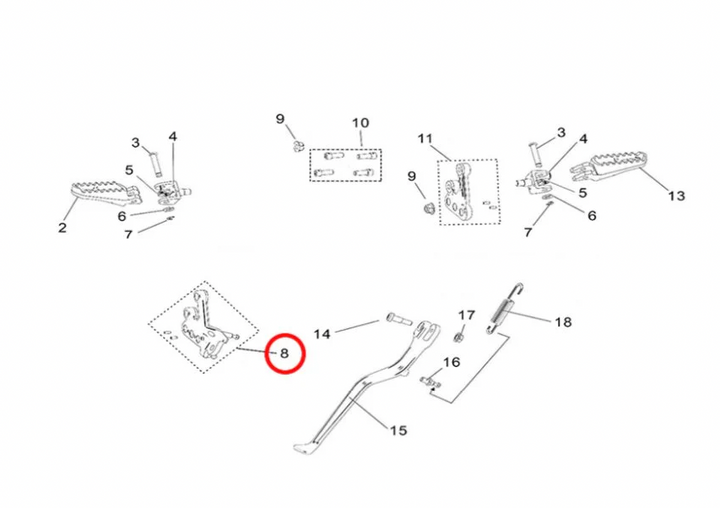 Surron Light Bee - OEM  Left Foot Peg Bracket