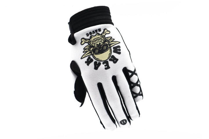 Skull and Crossbones e-moto riding gloves for Surron and Talaria riders — top view