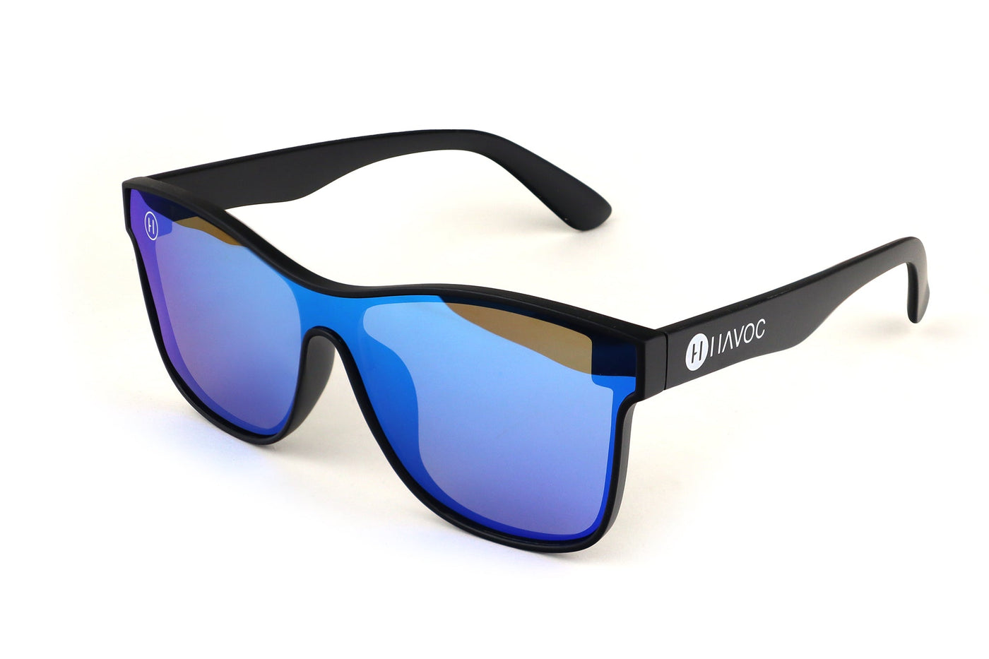Havoc Flash Sunglasses sky blue colorway — side profile view