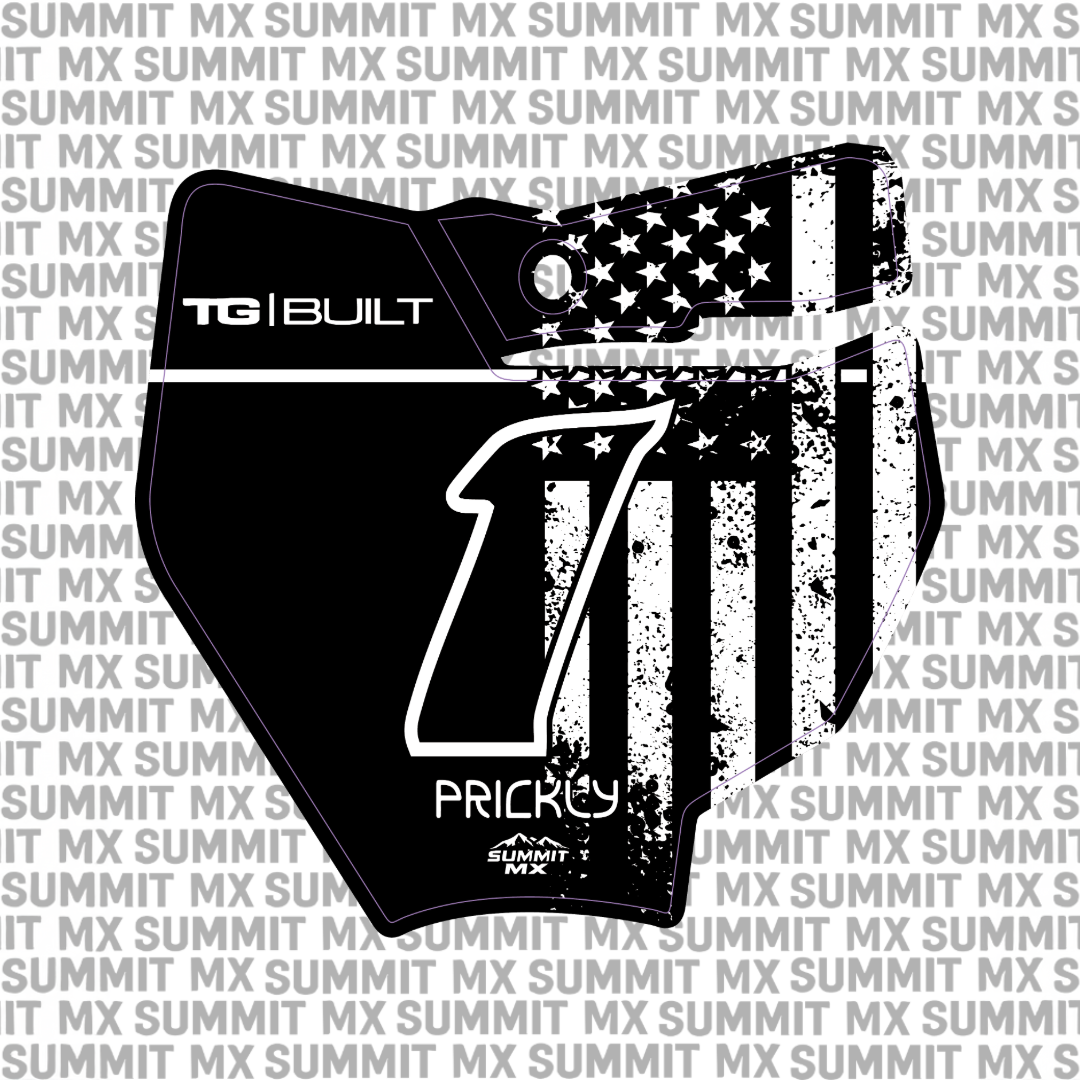 Stars & Stripes Number Plate Decal for KTM 65