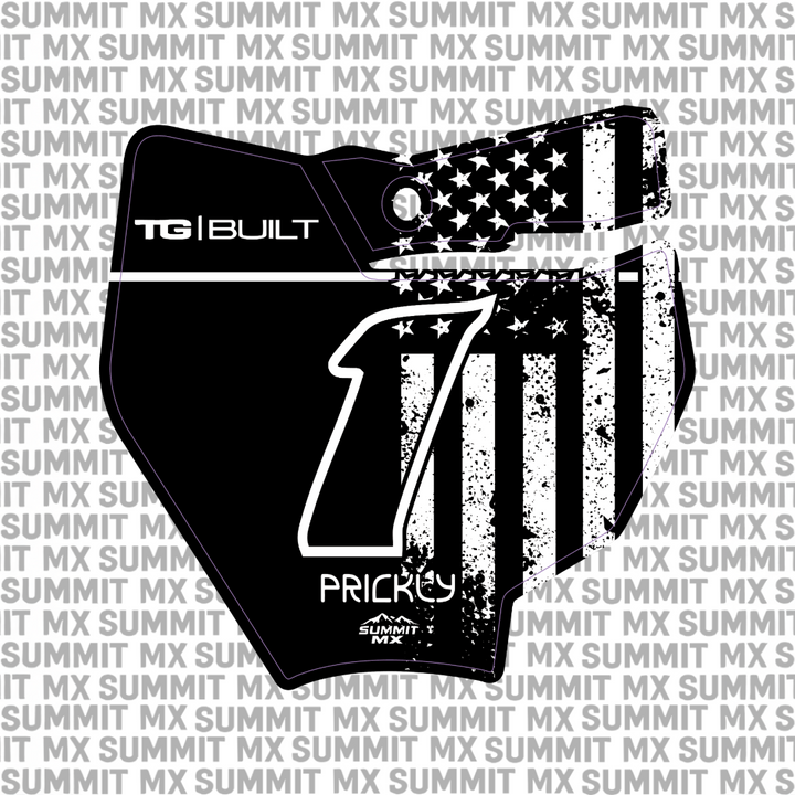 Stars & Stripes Number Plate Decal for KTM 65