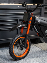 Surron Front Fender in gloss black — installed on Surron Light Bee X