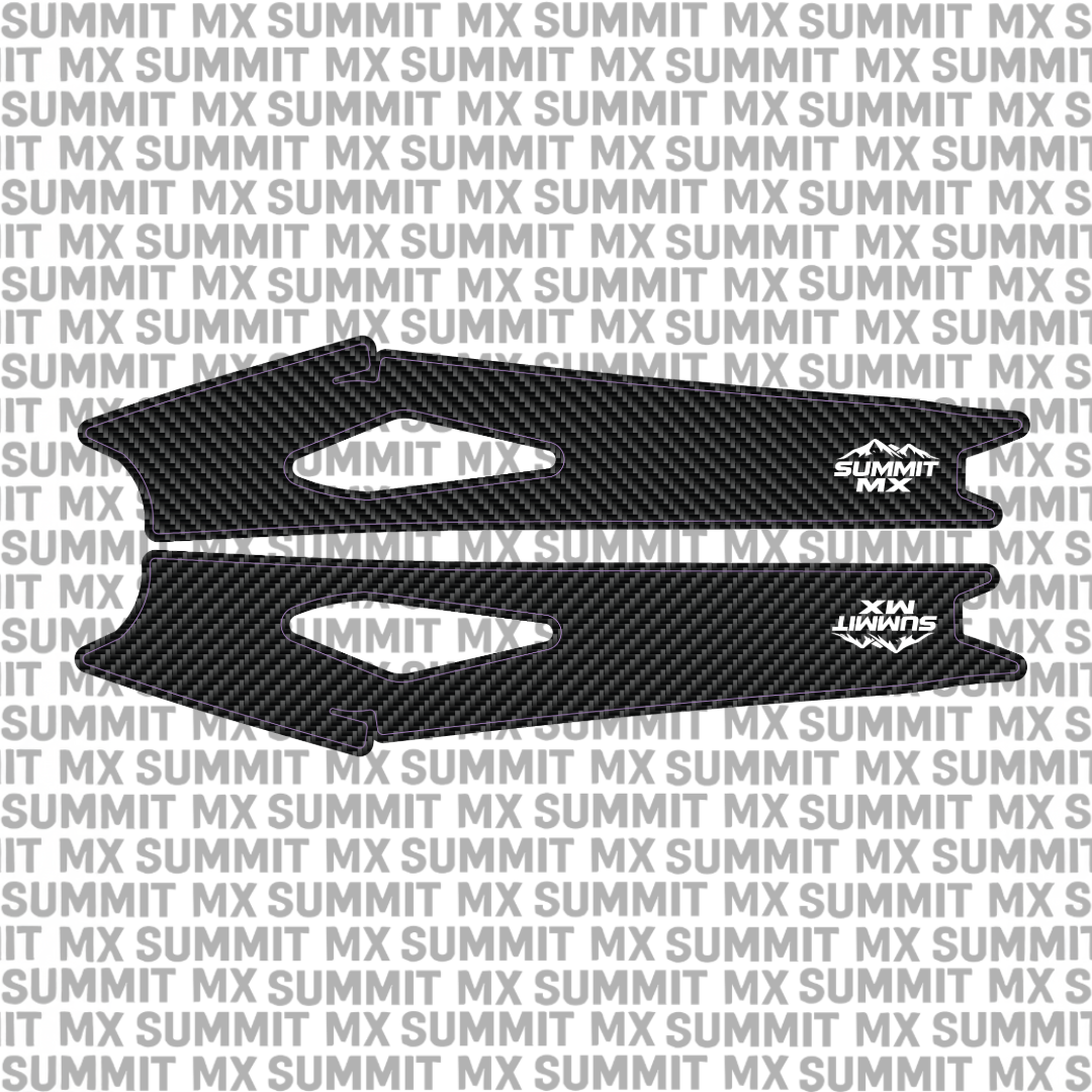 Surron Hyper Bee swing arm decal by Summit MX — Carbon Fiber style option