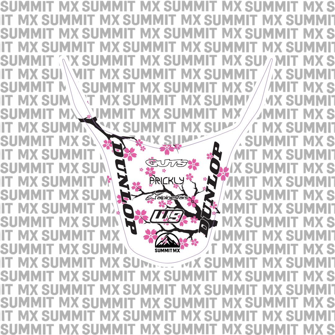 Surron Light Bee X rear fender decal by Summit MX — Cherry Blossom style