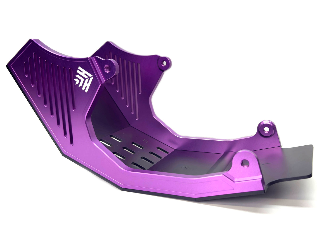 Heavy Hitter V2 skid plate for Surron LBX — purple anodized