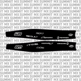 Surron Storm Bee swing arm decal by Summit MX — Standard full-logo style