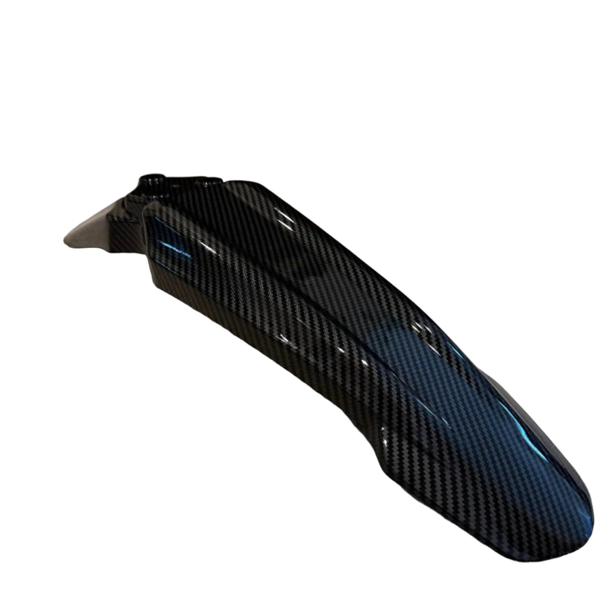Surron Front Fender in carbon finish — angled view