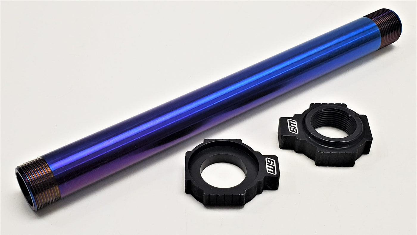 Warp 9 titanium rear axle for e-motos with Fuji lock nut