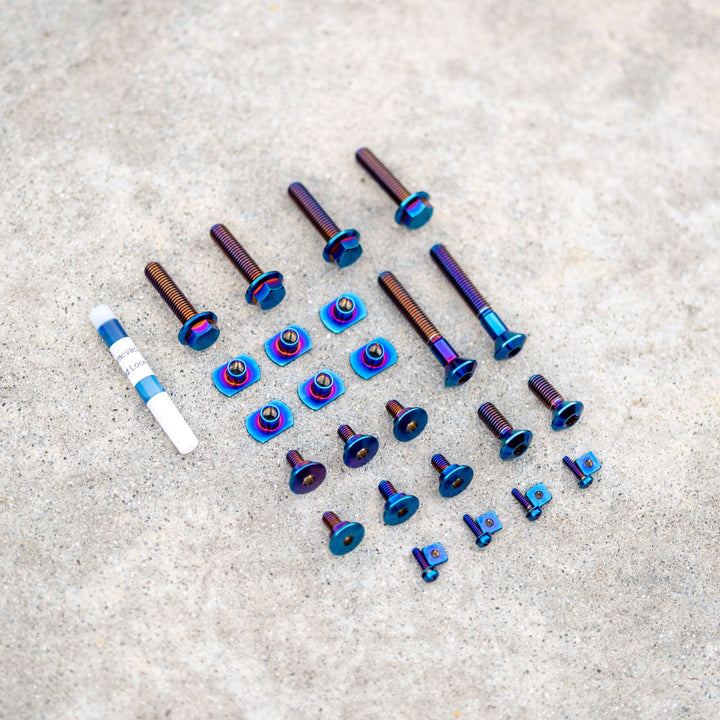 Cycra Ultra Bend titanium handguard bolt kit — detail — Warp 9