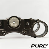 Pure Racing TRAXION Fork crown — CNC machined aluminum upper clamp detail