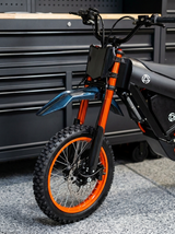 Talaria Front Fender in carbon finish — installed on Talaria electric dirt bike