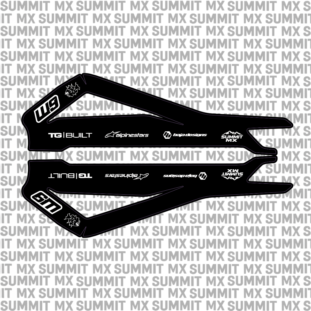 Talaria Sting swing arm decal by Summit MX — Standard full-logo style