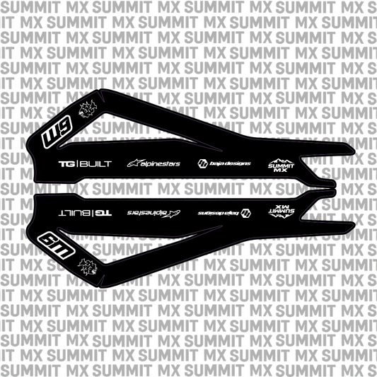 Talaria Sting swing arm decal by Summit MX — Standard full-logo style