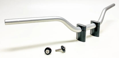 Warp 9 1-1/8" tapped MX handlebars for Surron and Talaria — silver anodized colorway