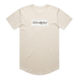Throttle Bros Logo Topo Tee in beige, front flat lay