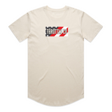Throttle Co American Flag Tee in beige, front flat lay