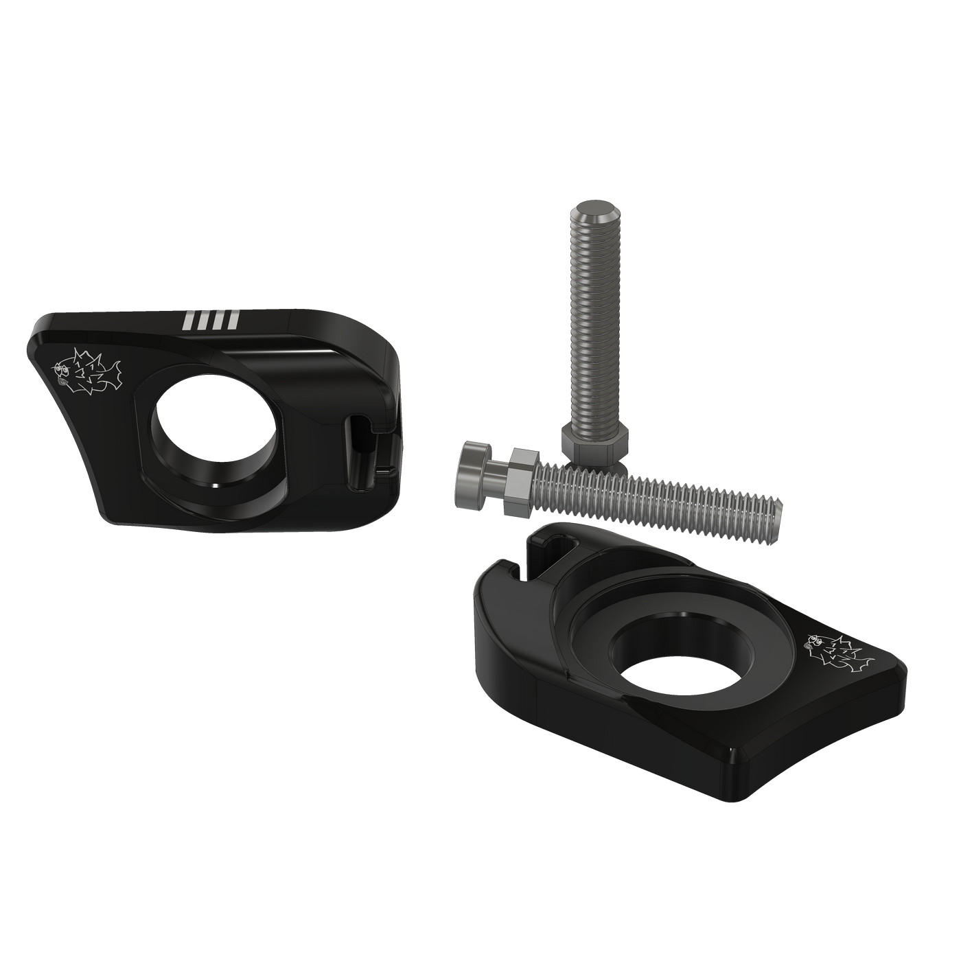 Ultra Bee Axle Blocks for Surron Ultra Bee — black billet captive set