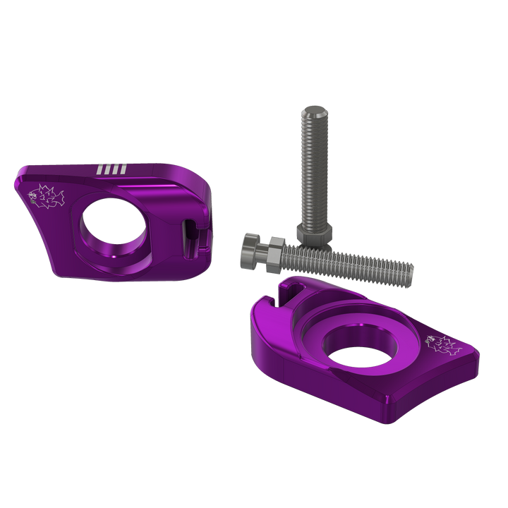 Ultra Bee Axle Blocks for Surron Ultra Bee — fuchsia anodized finish