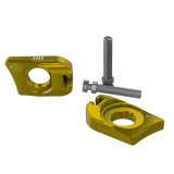 Ultra Bee Axle Blocks for Surron Ultra Bee — gold anodized finish