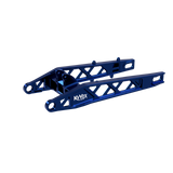 KyVex Billet Swingarm for Surron Ultra Bee — blue finish side view