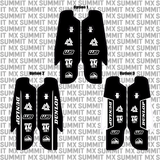 RFloXa Fastace Gravitee fork guard decal by Summit MX — UV-resistant PVC vinyl for Surron e-moto builds