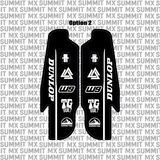 RFloXa fork guard decal detail — precision cut for Fastace Gravitee lower legs, clean factory look