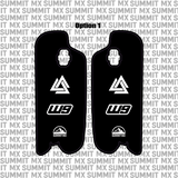 Fastace ALX13RC fork guard decal installed on e-moto lower leg guards