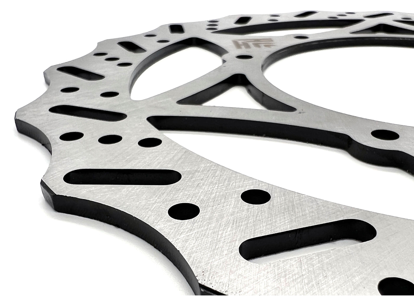 Heavy Hitter Ultra Bee front and rear brake rotor, cut-style detail