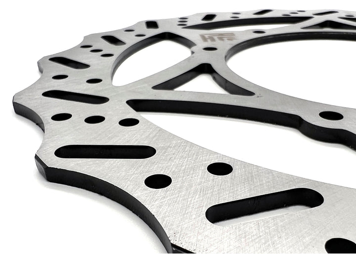 Heavy Hitter Ultra Bee front and rear brake rotor, cut-style detail