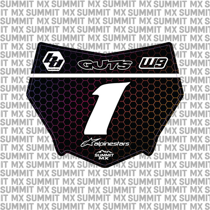 Hex Number Plate Decal for Motocutz