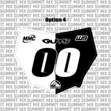 Motocutz number plate decal close-up — precision cut edges, multiple font and color combinations