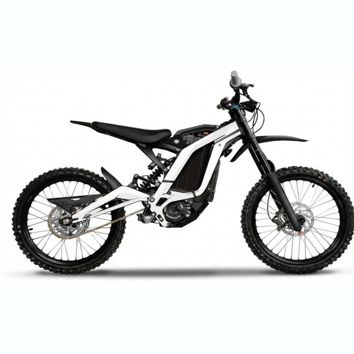 Surron Light Bee X solid color frame wrap by Summit MX — White Chrome