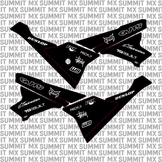 Yozma IN10 full moto graphics kit by Summit MX — layout detail