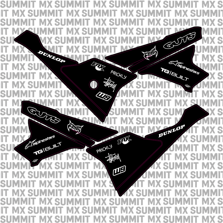 Yozma IN10 full moto graphics kit by Summit MX — layout detail