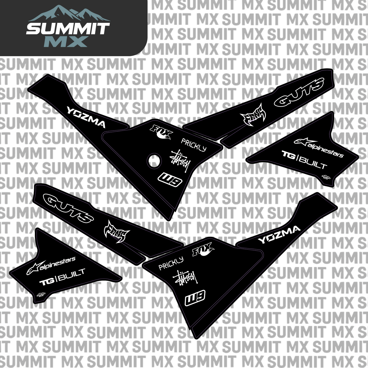 Yozma IN10 full moto graphics kit by Summit MX — finish option