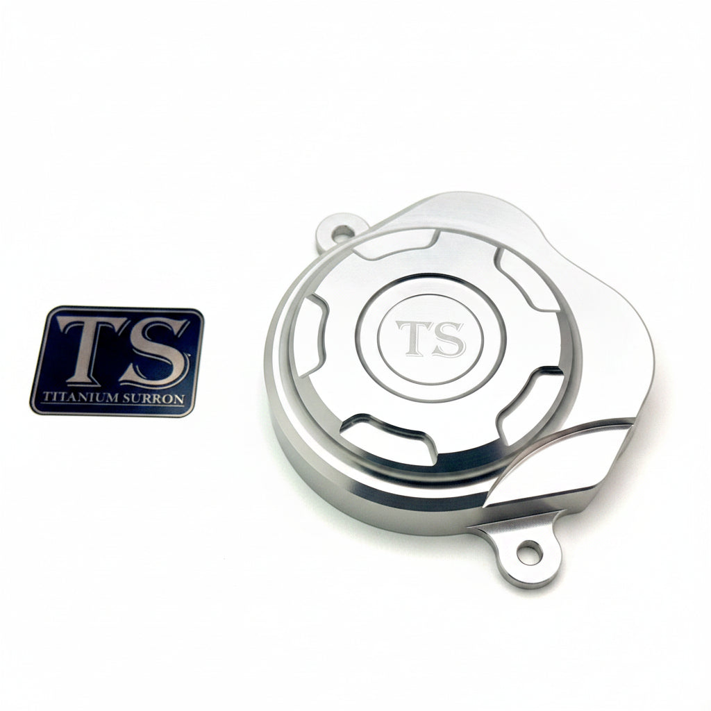 Aluminum motor cover for Surron and E-Ride Pro — detail shot
