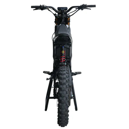 Arctic Leopard XE Pro S electric dirt bike — rear three-quarter view