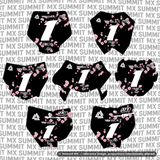 Cherry Blossom Number Plate Decal — installed on Motocutz plate