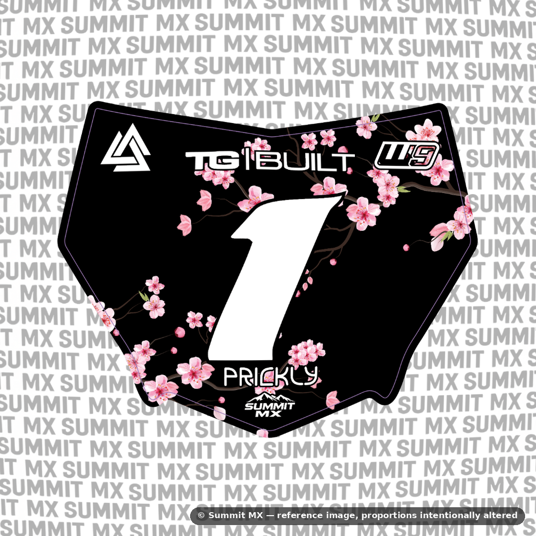 Cherry Blossom Number Plate Decal — close-up detail