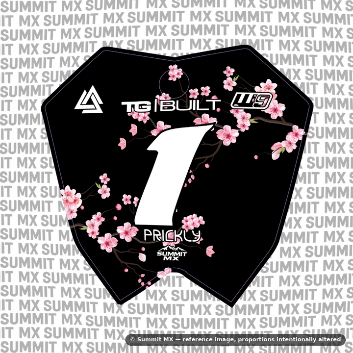 Cherry Blossom Decal for ETM RTR number plate — full graphic design