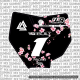 Cherry Blossom Decal for KTM 85 number plate — full graphic design