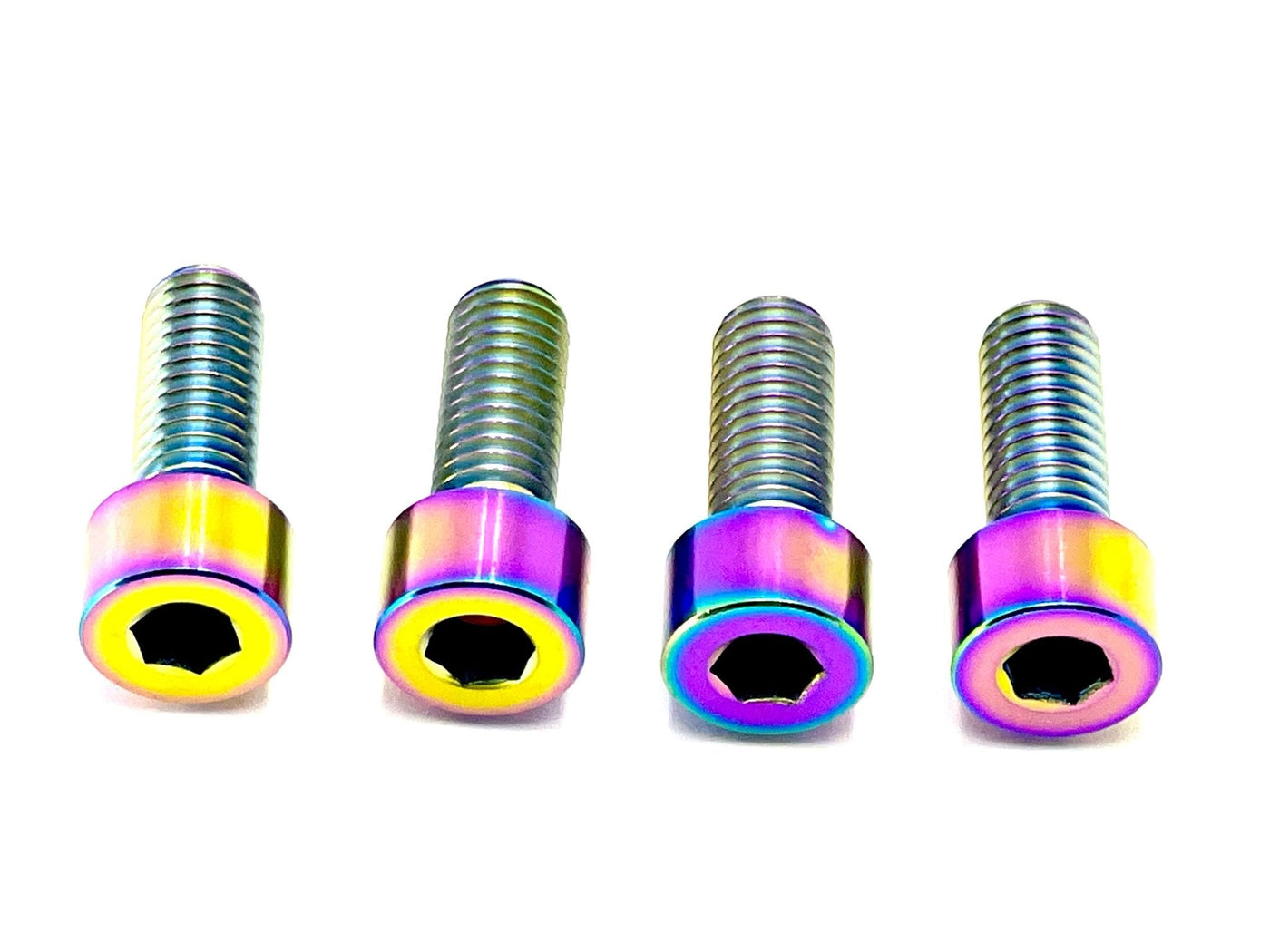 Titanium stem and handlebar bolts for e-moto — installed detail