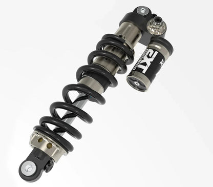 EXT Arma MX rear shock for Surron Light Bee and Talaria — alternate suspension angle view
