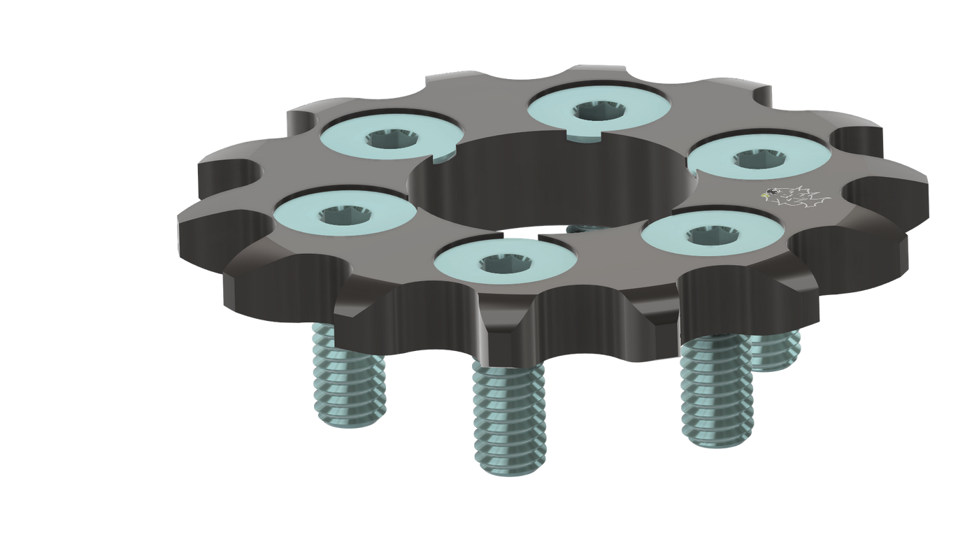 Prickly DLC tool-steel jackshaft sprocket for Surron LBX — tooth detail