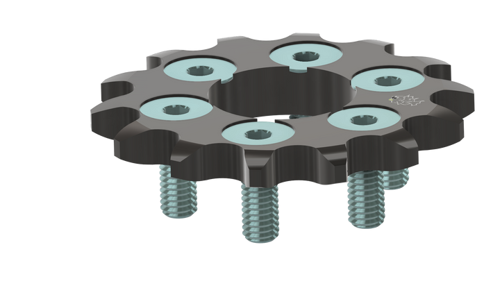 Prickly DLC tool-steel jackshaft sprocket for Surron LBX — tooth detail