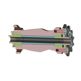 Prickly jackshaft for Surron with sealed SKF bearings, cutaway view