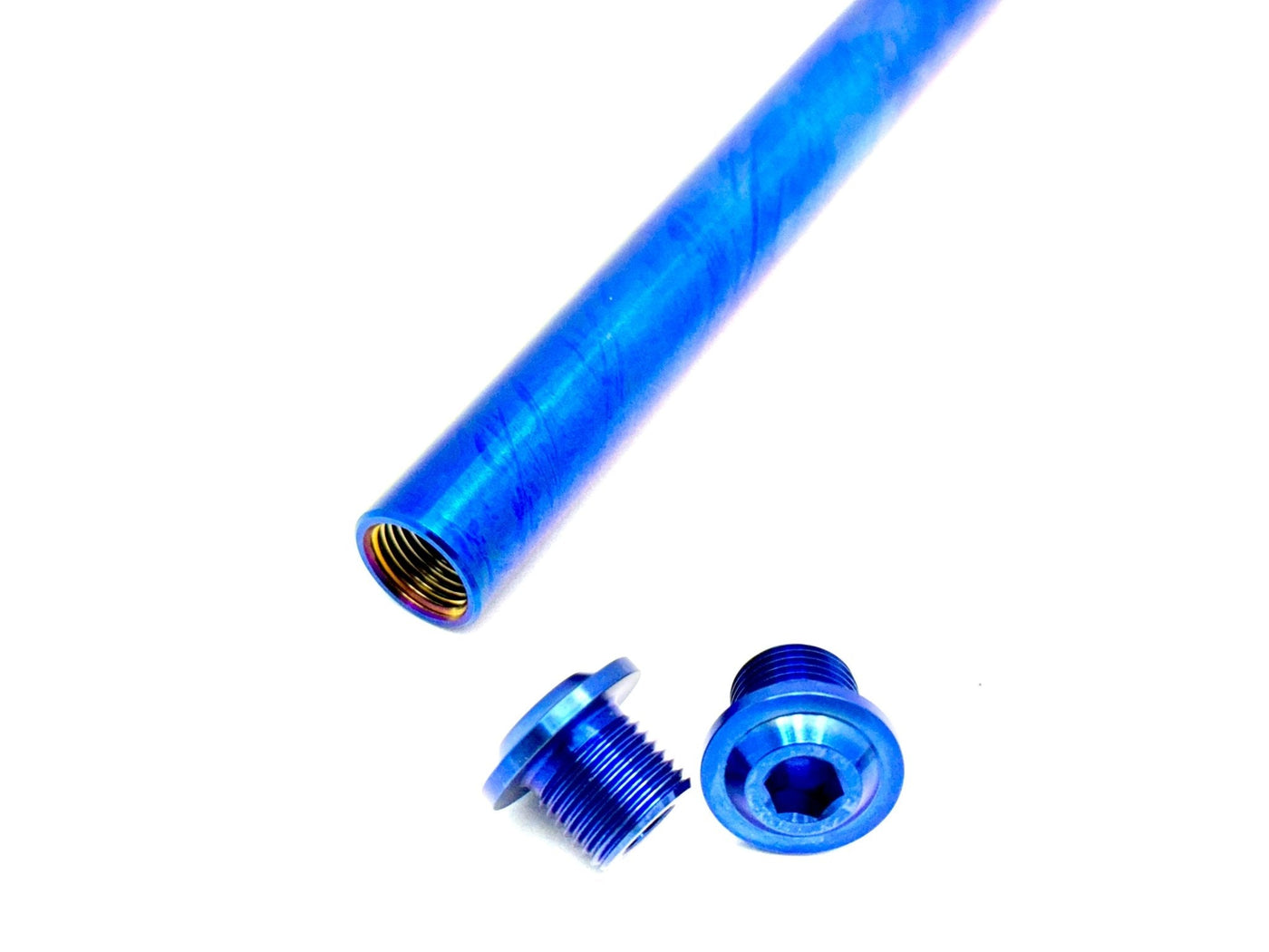 KKE fork titanium axle for Surron LBX — thread and finish detail