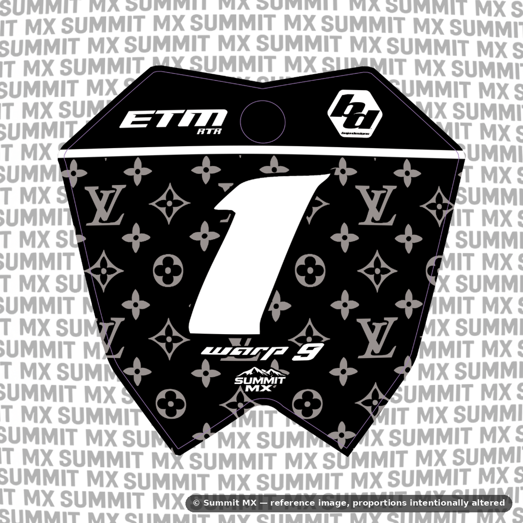LV Decal for ETM RTR number plate — full graphic design