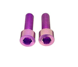 Titanium upper frame bolts for Surron LBX and E-Ride Pro — purple anodized